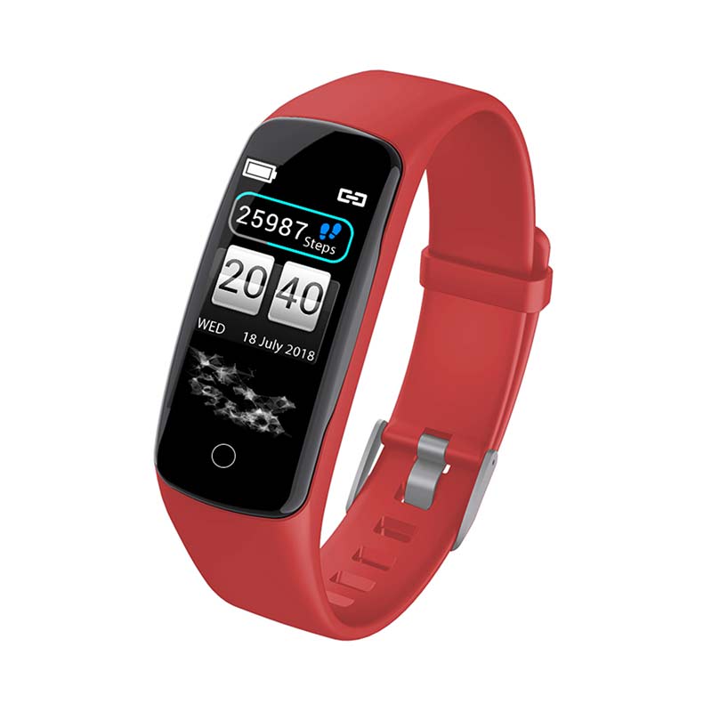 V8 Smart Armband Kleurenscherm Hartslag Bloeddruk Bloed Zuurstof Monitoring Sport Fitness Horloge: Rood