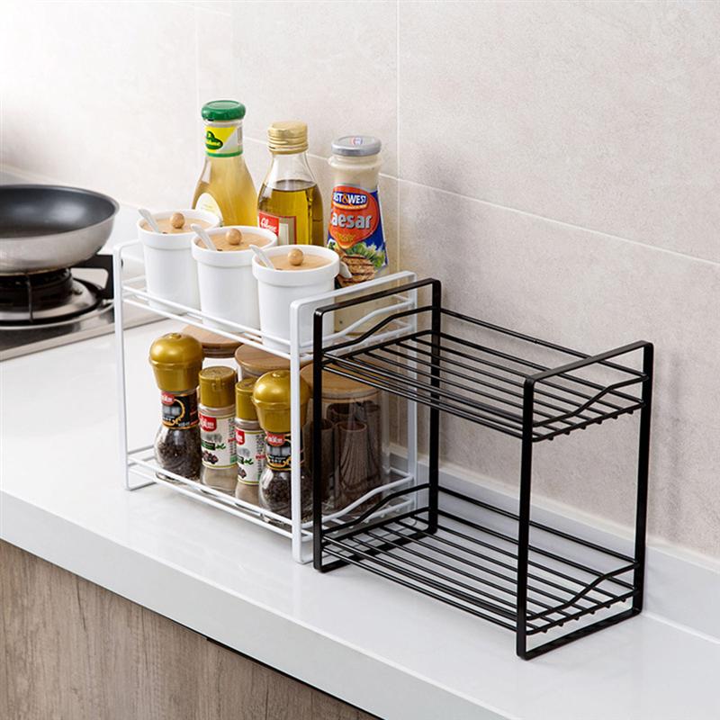 OUNONA-étagère de rangement de condiments, étagère à Double niveau, multifonction rangement pour cuisine, pour la salle de bain, bocaux à épices