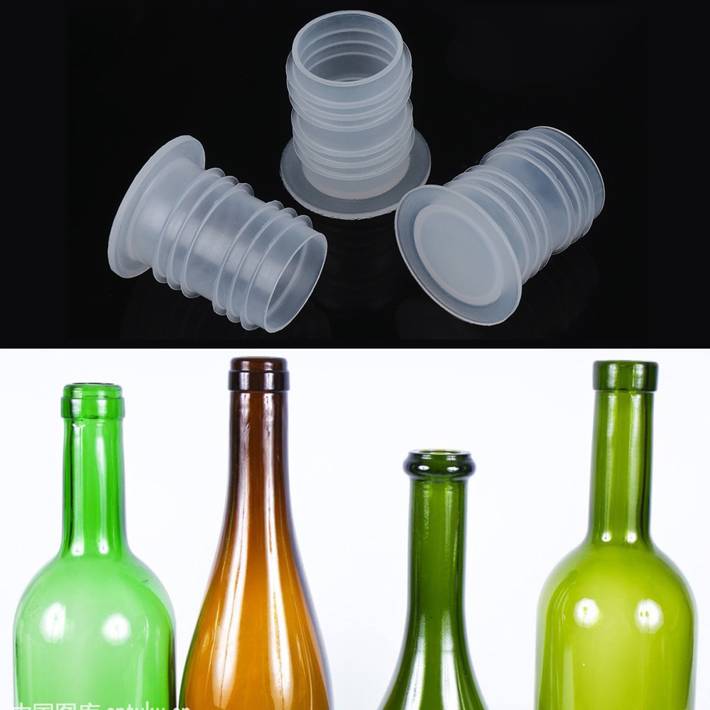 10 Stks/set Witte Plastic Wijn Stopper Vervanging Pe Fles Sealer Caps Plug Glas Saver Sealer Plug Keuken Bar Tool