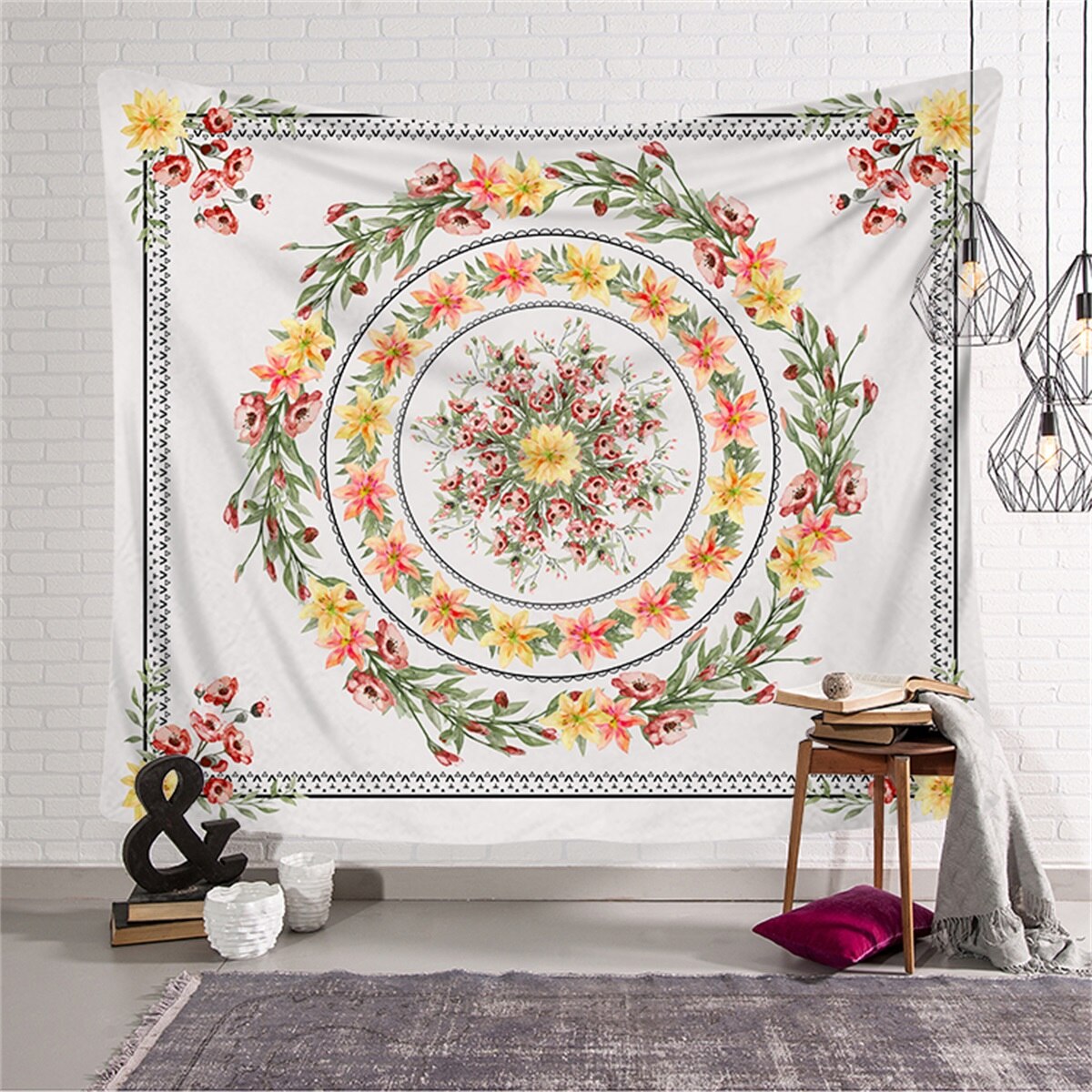 95 cm * 73 cm Tapestry Bohemian Wall Hanging Throw Rug Blanket Camping Tent Travel MattressTapestries Chic Home Decoration