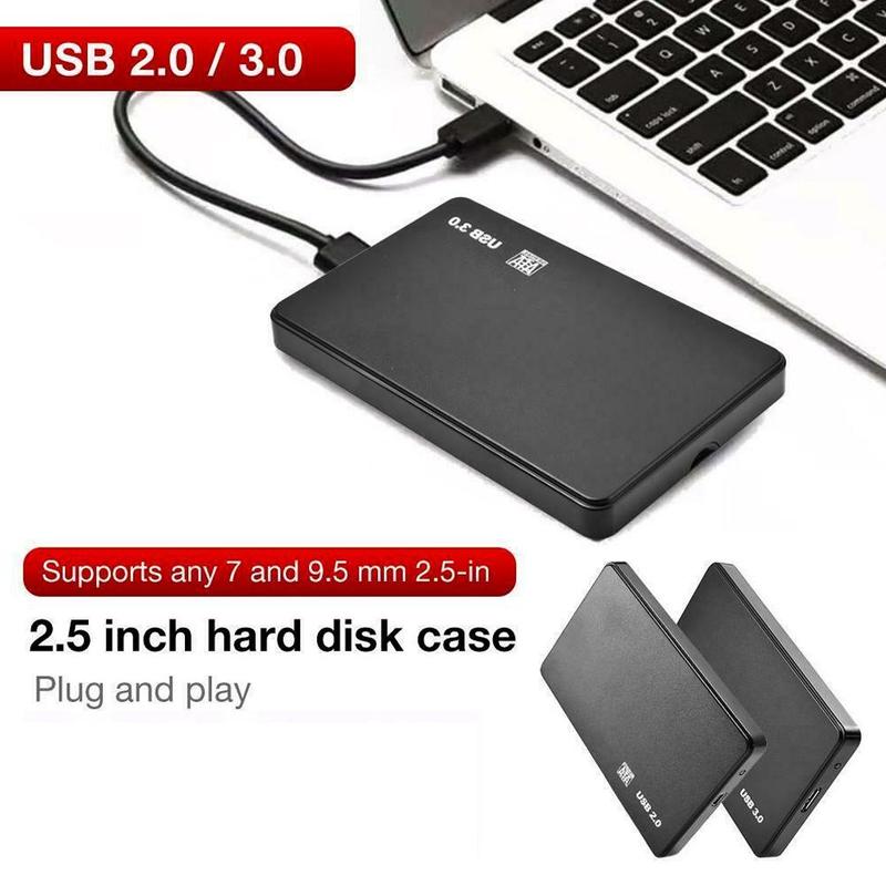 1Pc Portable 2.5 Inch Hard Drive Box External Disk Enclosure USB 3.0 2.0 Adapter Free To Sata 5 Gbps HDD SSD Case For WIndows OS