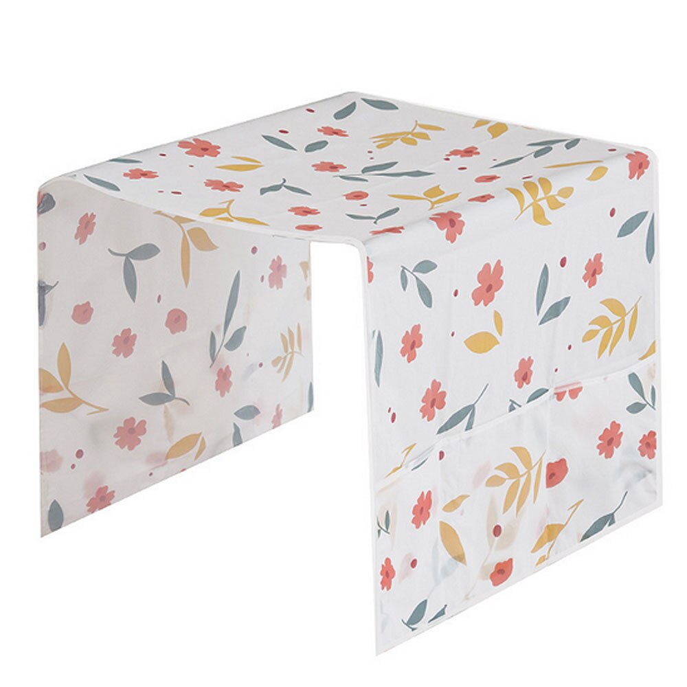 1 pc geométrico pequenas flores impressão geladeira capa única porta geladeira capa poeira máquina de lavar roupa capas poeira toalha: WHITE