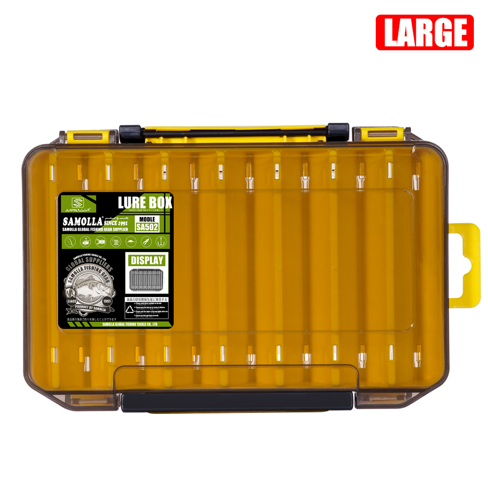 SAMOLLA Double-Sided Compact Tackle Box - Streamline Fishing with Durable, Versatile Organizer for Lures, Hooks, Baits: Navy Blue