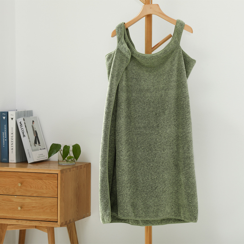 Toallas de baño de fibra de bambú para mujeres y adultos, toalla de playa usable, bata de baño, Toalla de baño: Verde
