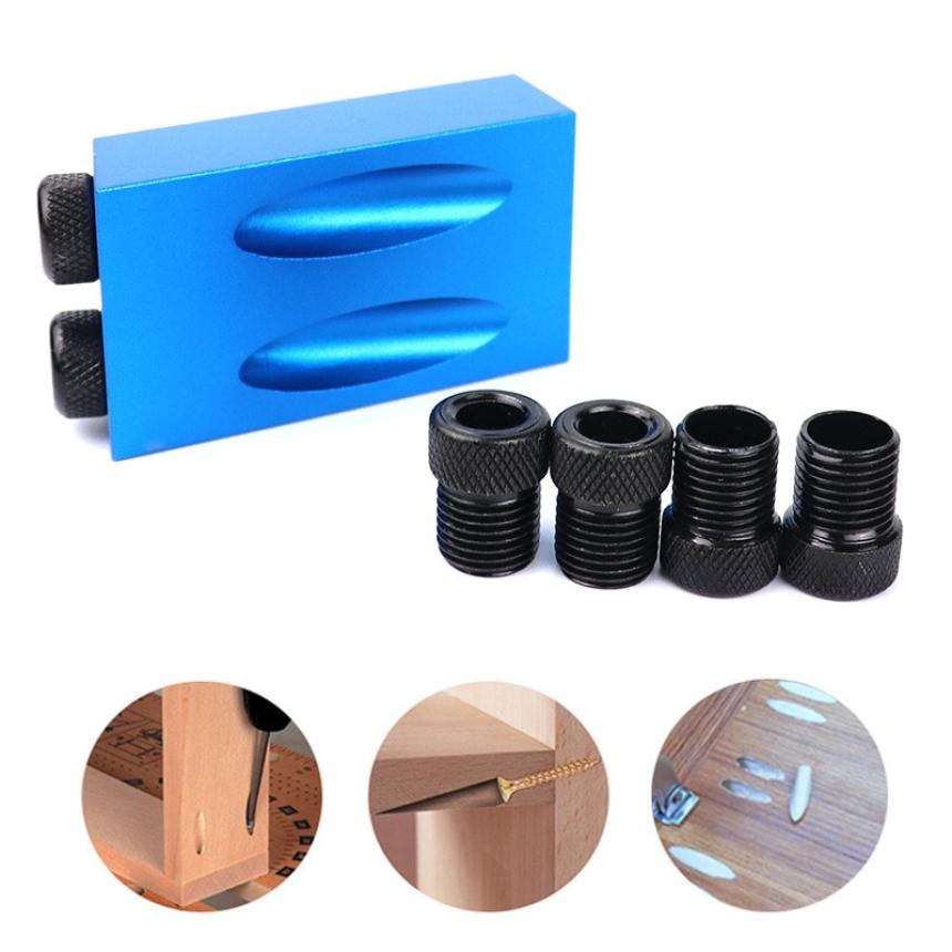 15 degree angle blue woodworking oblique hole locator punch locator wood splicing installation tool three-point drill