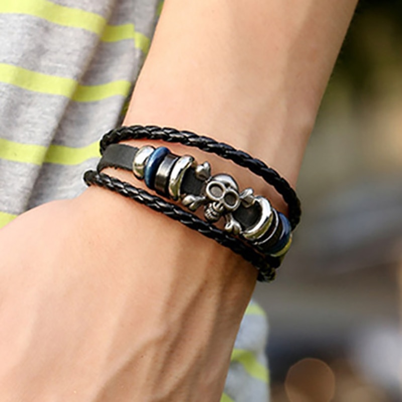 CIBOCIBO rétro Bracelet hommes hommes Bracelet breloque en cuir tressé corde Bracelet brassard Simple Pulsera Hombre