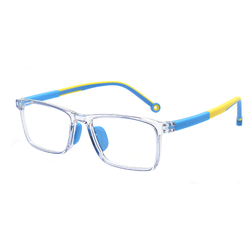 Anti Blue Light Glasses Frame For Children Kids Boy Girl Computer Myopia Eyewear Prescription Optical Eyeglasses SUNNCARI DESIG: trans-blue