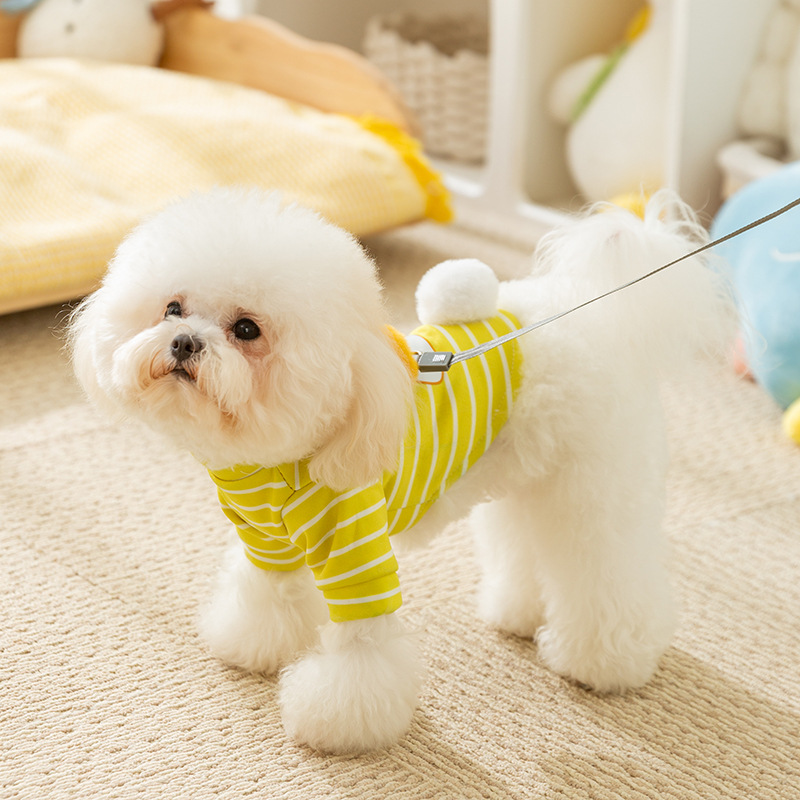Autumn Winter Dog Plush Ears Dog Striped Dogs Hoodie Cat Small and Medium Sized Dogs Cute Pet Clothes Puppy Clothes