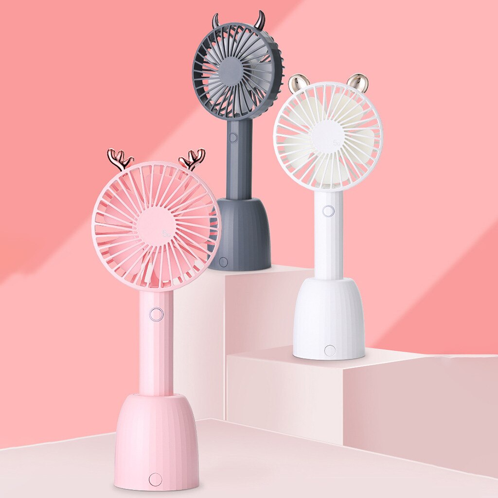 Shaking Head Fan Desktop USB Fan with Portable USB Charging Base