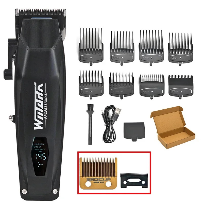 WMARK NG-125 cortapelos eléctrico 7500RPM Motor giratorio cabezal de aceite barbería recortadora para hombre hoja 5 ajustes: Verde claro