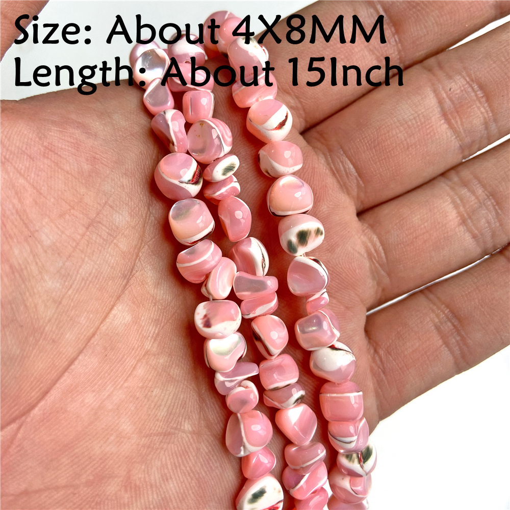 Natuursteen Schelp Kralen Charme Roze Losjes Spacer Kralen Geverfd Parelmoer Schelp Kraal voor DIY Armbanden Oorbellen Kettingen