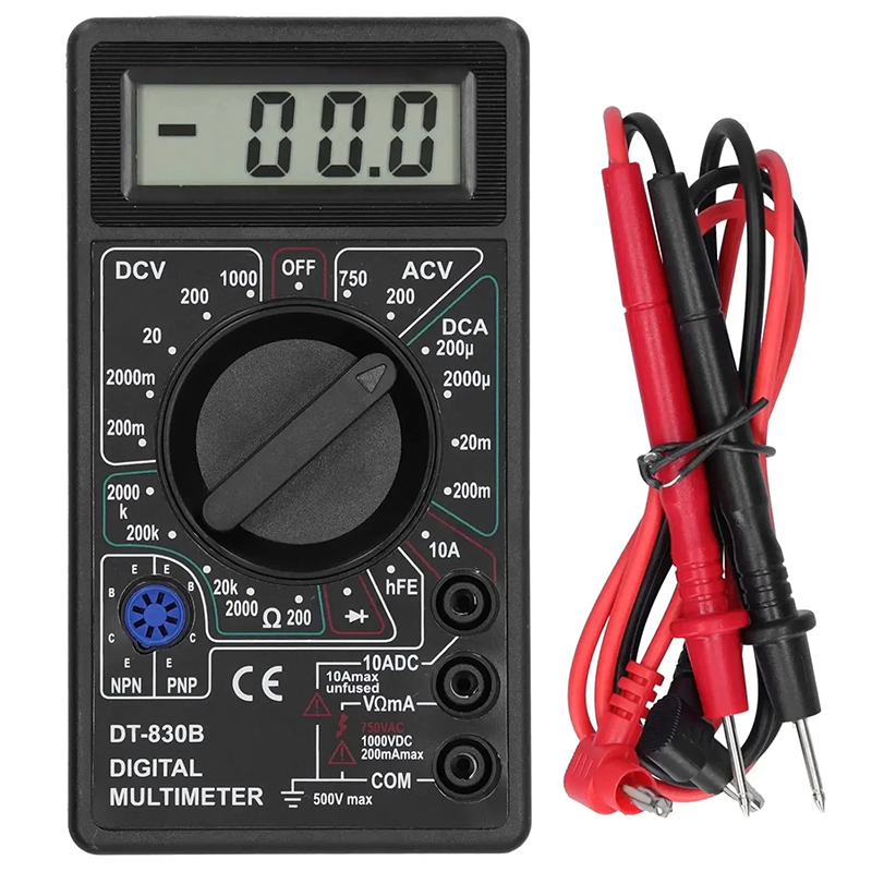 Digitale multimetertester DT830B Draagbare voltmeter Ampèremeter Multimeter voor testen van elektrische auto-accu-circuits: Default Title