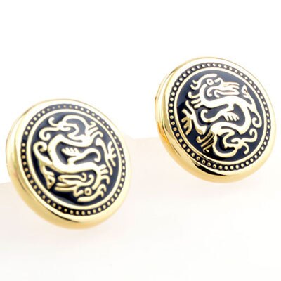 Boutons de manchette Dragon couleur or,: 6