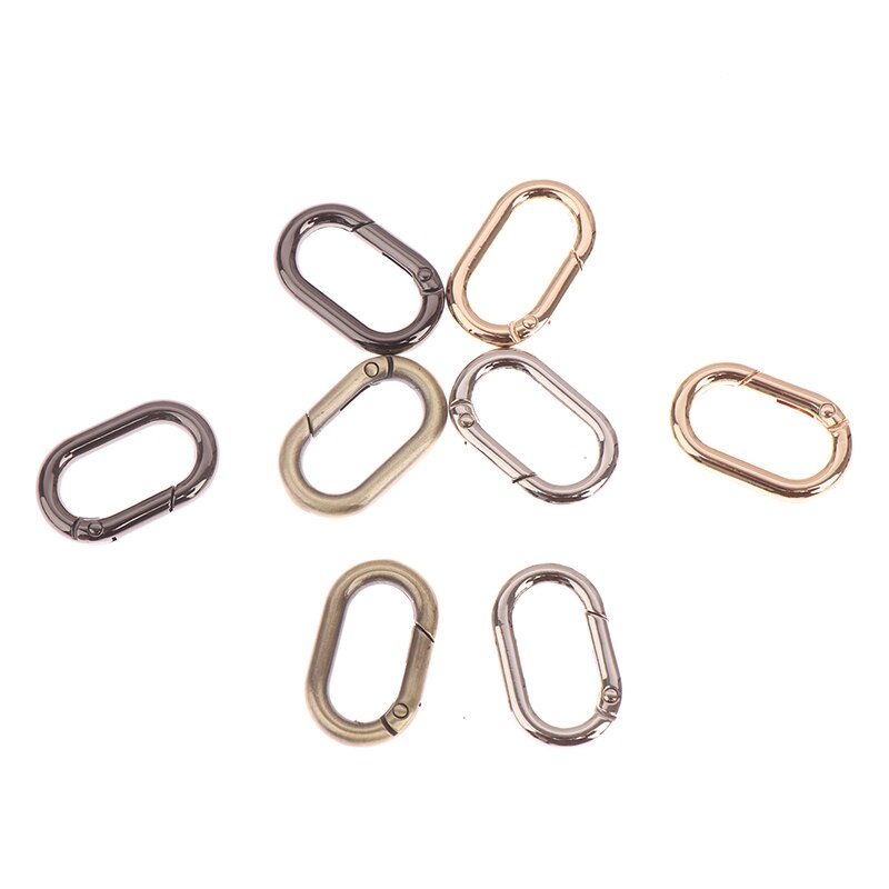 4 stücke Überzogene Tor Frühling Ring Schlüssel Runde drücken-Oval-Ring Schnallen Clips Karabiner Geldbörsen Handtaschen Oval drücken-Abzug schnappen Haken Ring