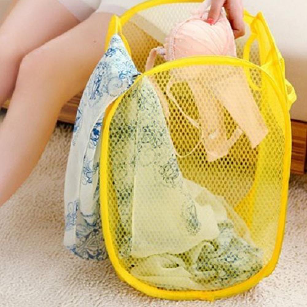 Laundry Bag Pop Up Mesh Washing Foldable Laundry Basket Bag Bin Hamper Storage