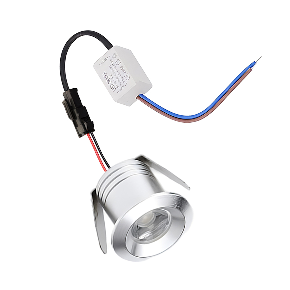 Silver/Black/White/Golden Mini LED Downlight 1W 20mm Jewelry Display Ceiling Recessed Cabinet Spot Lamp DC 12V 24V: Warm Light / Warm White