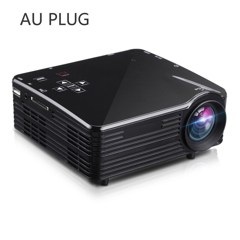 LED1018 Mini Portable LCD Projector With HDMI USB VGA AV SD Multimedia Interfaces Support 1080P For Movie Home Cinema PK yg300: black au plug