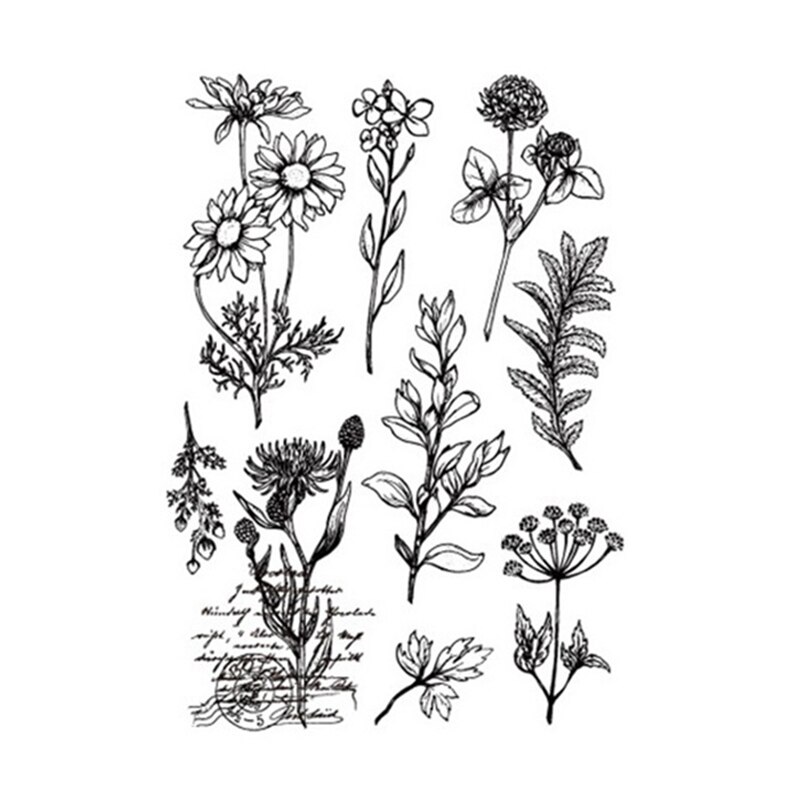 Flower Clear Stamp Leaves Rubber Stamps Transparent Silicone Seal for DIY Scrapbooking Photo Album Decorative Crafts Stamps: SE02