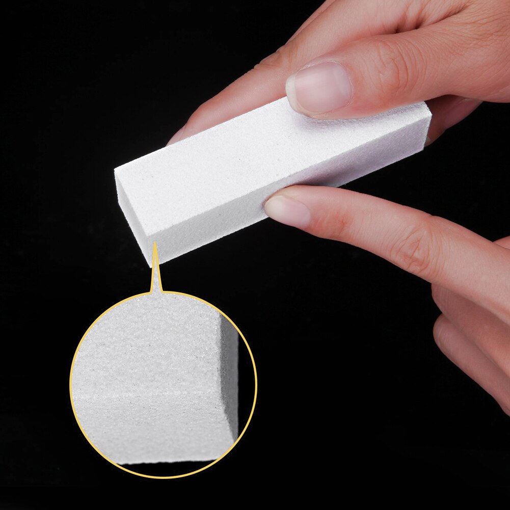 10PCS White Nail Buffer Block 4 Way Sanding Block Files Sponge Nail File Nail Polisher Manicure Tool For Salon