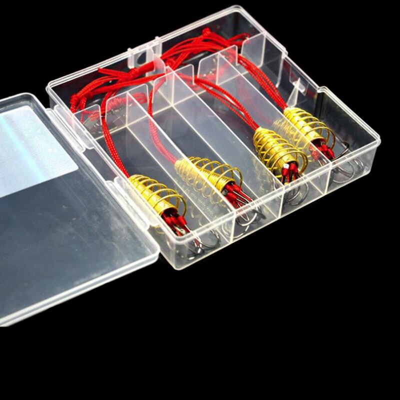 4set/box Explosion 6 Hook Beads Fishing Hook Fishing Lure Bait Trap Feeder Cage Sharp Fishing Hook with Stainless Steel Springs
