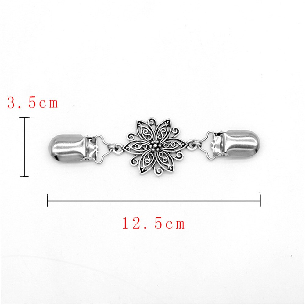 Rétro Style européen américain ajouré fleurs vêtements châle pince écharpe boucle pull pince soie foulard boutonnière accessoires: Default Title