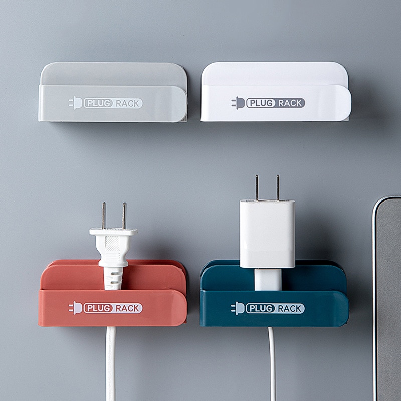 4 Kleuren Creatieve Oprolbare Power Plug Houder Thuis Mobiele Telefoon Opladen Rack Draad Opslag Houders Keuken Organisatie