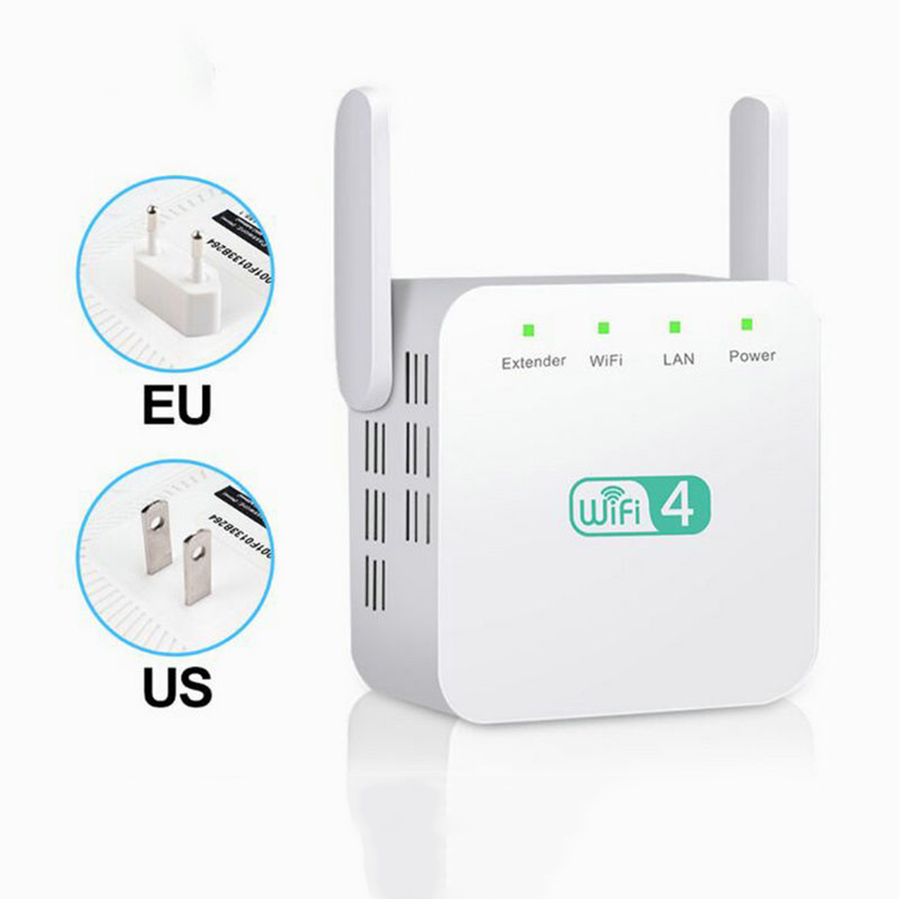Longo Alcance Wireless WiFi Extender, WiFi Booster, 2.4Ghz, adaptador 300Mbps, amplificador Wi-Fi, antena dupla, repetidor de sinal