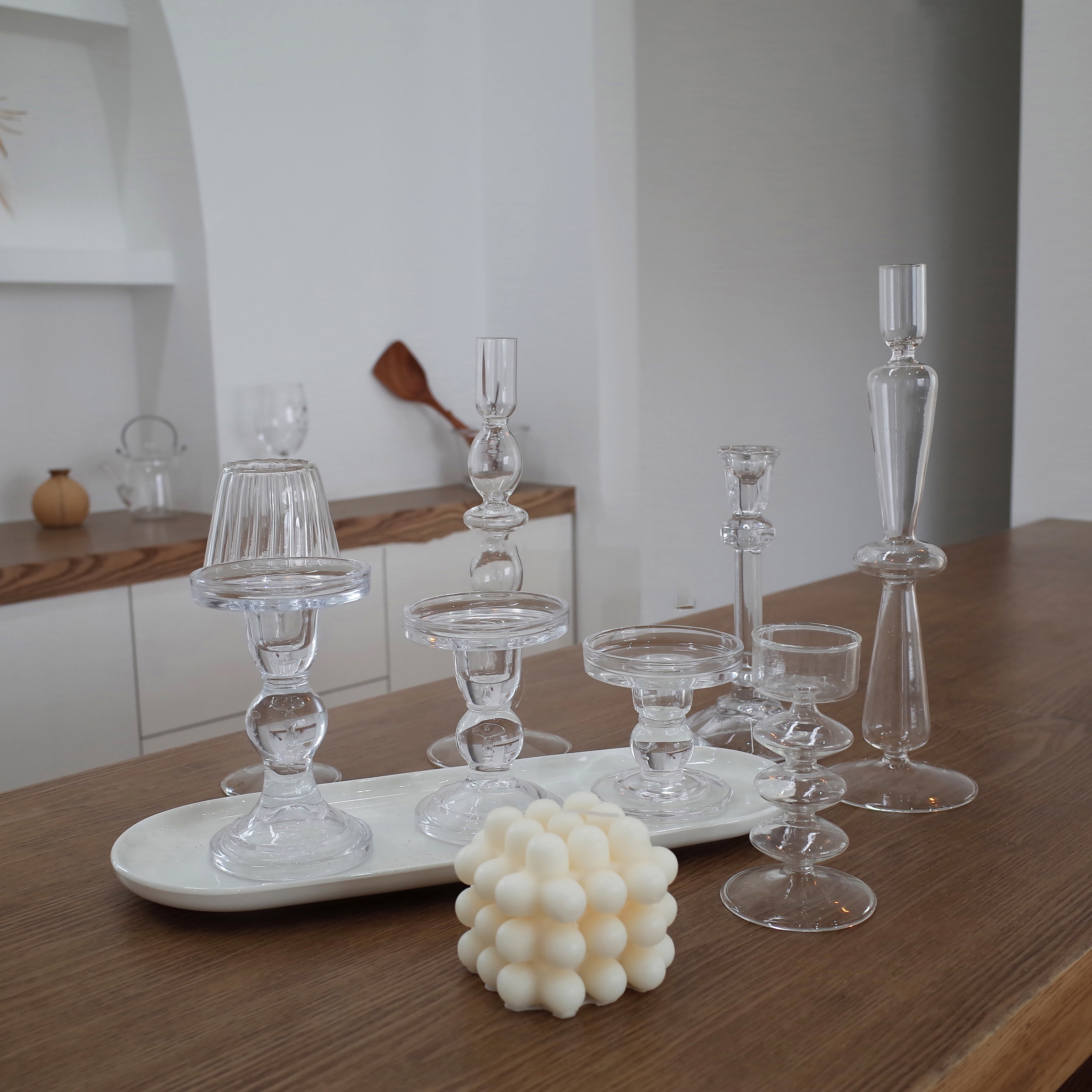 1pc 3.46 / 4.52 / 5.51 in telysholder i klart glass ideell for bryllup spa aromaterapi telys lysestaker