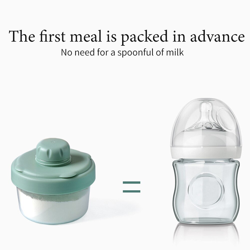 Godt forsegling af mælkepulverdispenser let rengørbar ikke spild aftagelig flerlagsdoseringskasse fodring af babymad bærbar rejse: Grøn 3 lag