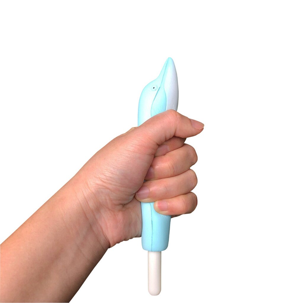 Ontspannen Speelgoed Creatieve Kawaii Dolfijn Pen Cap Sticky Langzaam Stijgende Potlood Houder Soft Toy Stress Relief Speelgoed Voor Kinderen d309