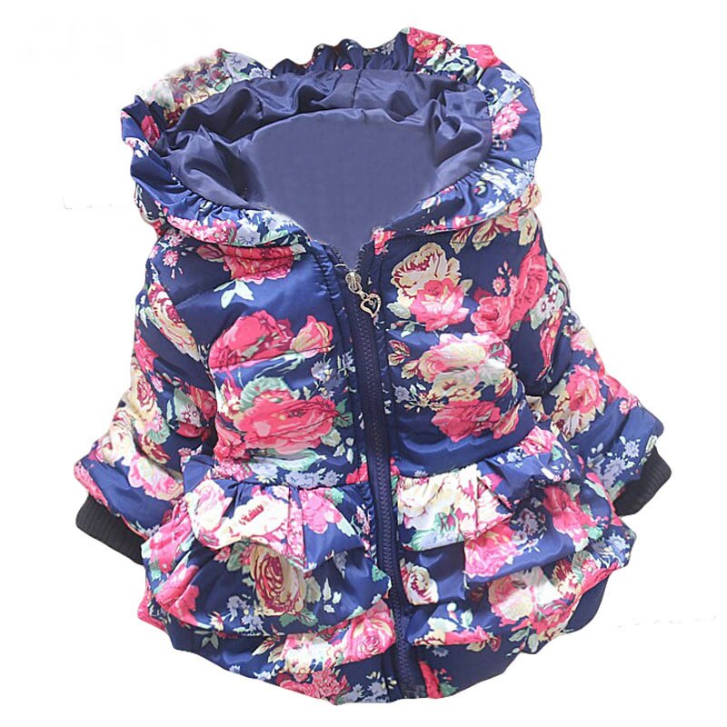 Meisjes Vest Jas Kinderen Casual Kleding Jas Hoodie Herfst Winter Bloem Bovenkleding Kinderen Rits Dikke Warme Buitenste