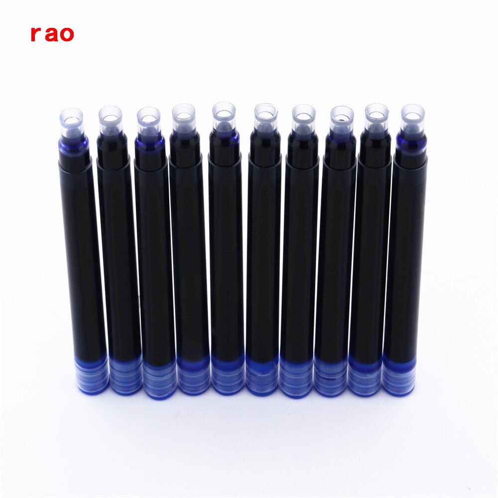 Overlegen luksus blå og sort blæk refill fyldepen blækpatron: 10 stk blækblåt