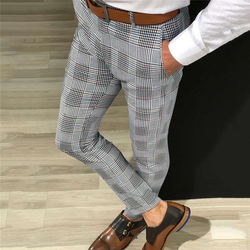 Goocheer 3 Arten Herren Plaid Hosen Männer Straße Hüfte hüpfen Hosen Dünne Chinos Hosen schlank passen lässig Hosen Jogger