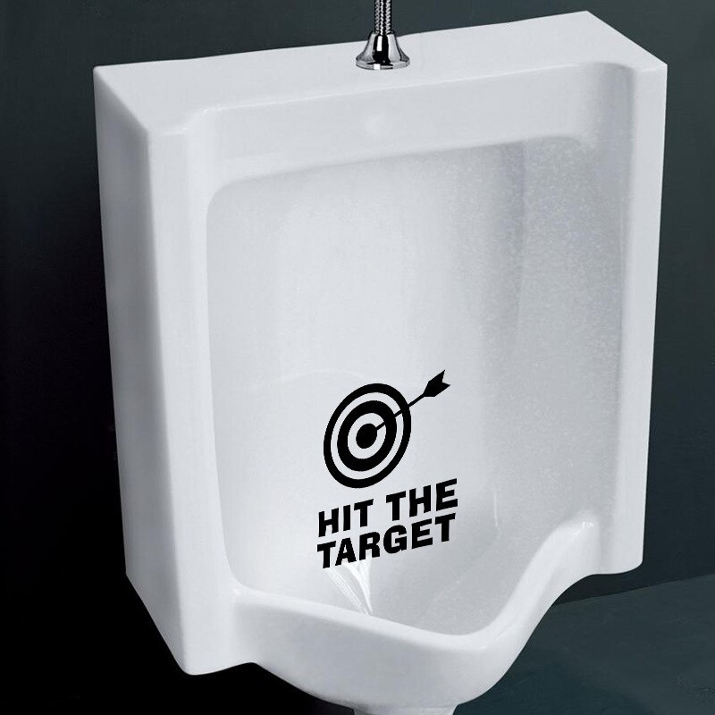 Funny HIT THE TARGET Bathroom Toilet Wall Sticker Home Decoration Removable WC Toilet Wall Sticker Wallpaper