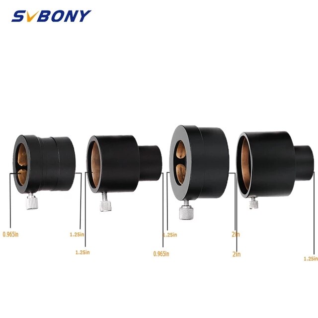SVBONY Teleskop-Okularadapter 1,25" auf 0,965" / 0,965" auf 1,25" / 2" auf 1,25" / 1,25" auf 2" montieren-Adapter W2811Z