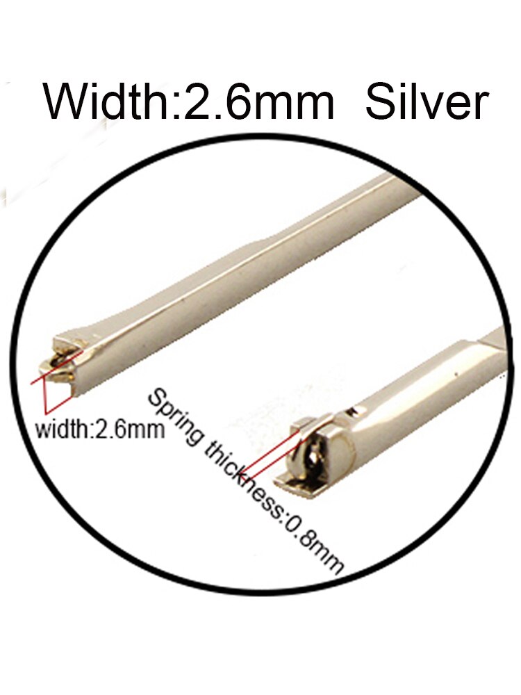 1 par fjeder metal brillestang med spids flex metal briller brillestang med spids: 2.6mm sølv