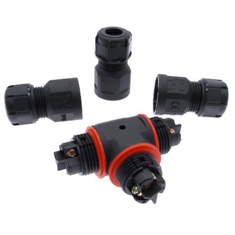 IP67/IP68 Waterproof connector T Shape 2/3Pin Cable Wire Gland Sleeve connector quick connect waterproof connector