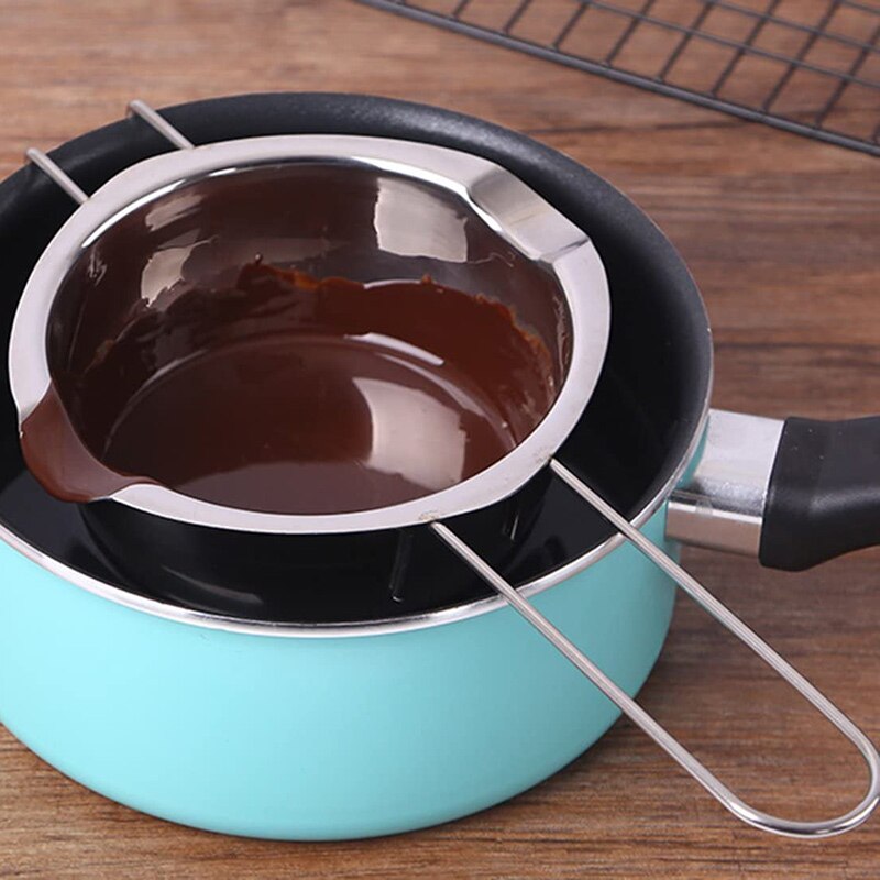 Melting Wax Heating Outer Pot And Inner Pot Baking Utensils Long Handle Wax Melting Pot Chocolate Butter Melting Pot for Home