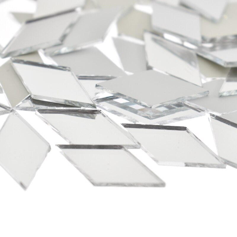 100pz di Alta Qualità Specchio di Vetro Tessere di Mosaico tutto'ingrosso a Forma di diamante per Opere D'arte Della Parete Fai da Te Fatti a Mano Forniture