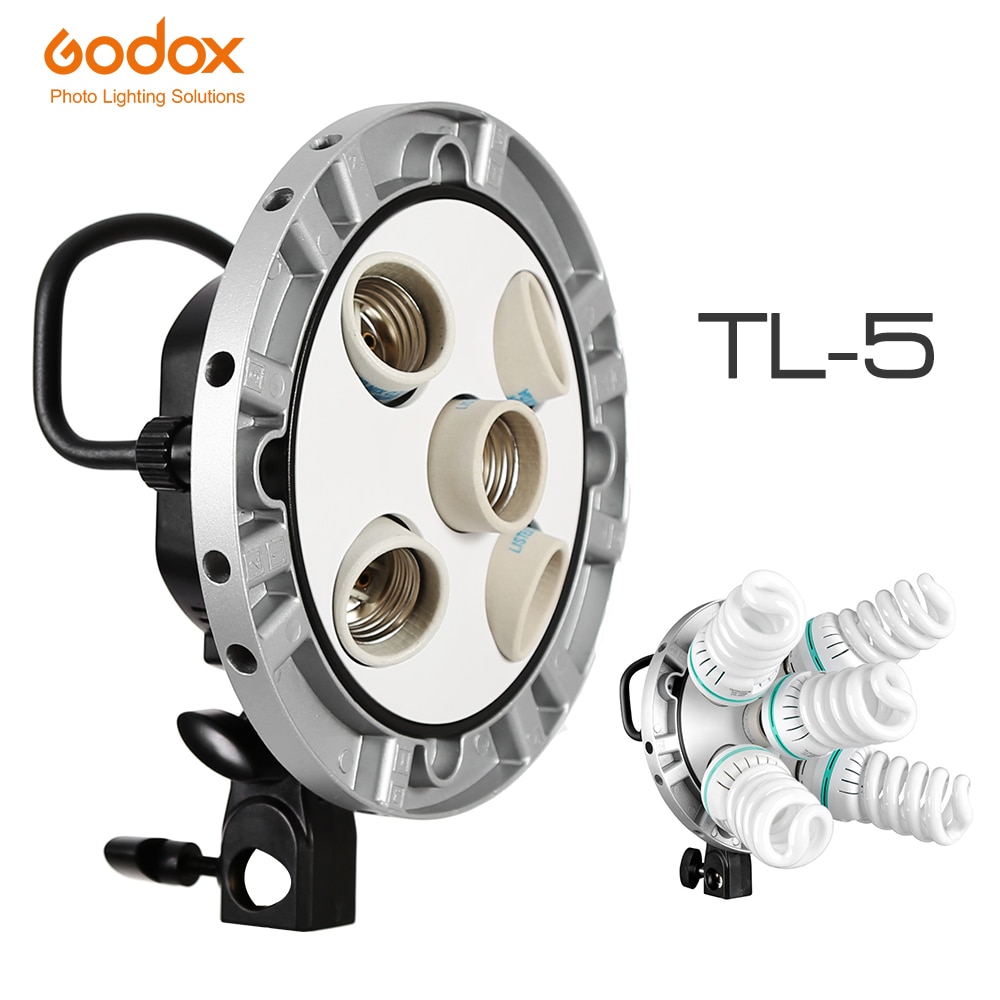 Godox foto studio TL-5 5in1 E27 presa tricolore lampadina lampada testa multi-supporto per illuminazione fotografica