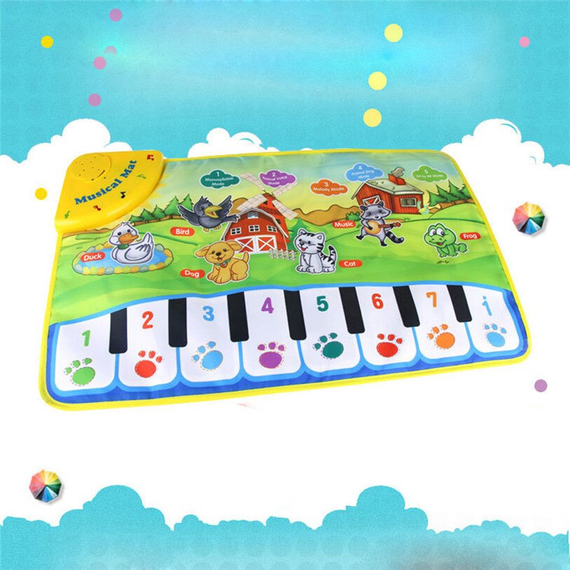 Musikspil klavermåtter berøringstype elektronisk multifunktionspil baby kravle dyrelyde synger bedste legetøj til børn