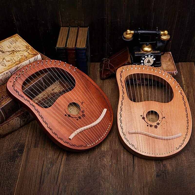 Lyreharpe 16- strengs harpe bærbar liten harpe med slitesterk streng musikkinstrument stabil lydharpe