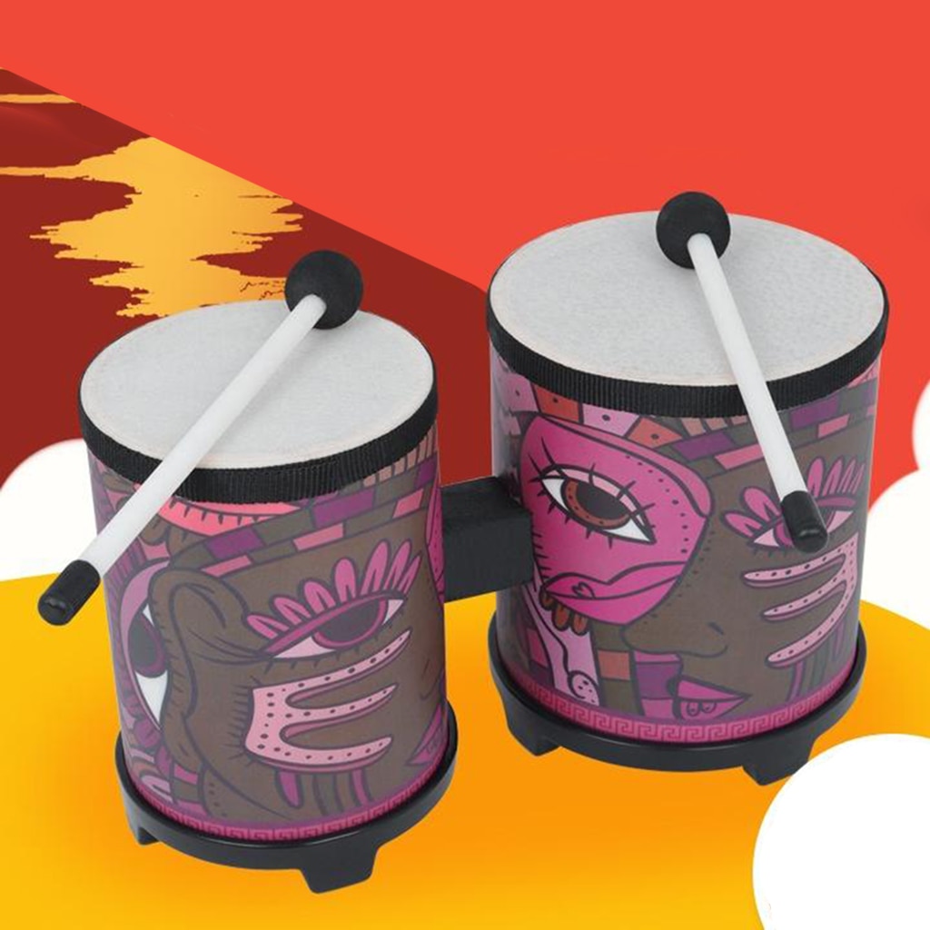 Mini Indian Bongo Drums Volwassenen Kids Beginners Bongo Drums Paars 4 '& 5' Natuurlijke Skins Bongo 'S Kids Speelgoed Percussie