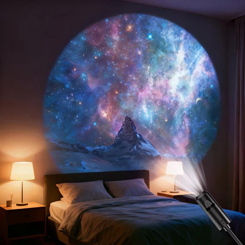 [H]LED Galaxy Projection Light 1 Light+10 Pictures Change, LED Galaxy Projector, Starry Sky Lighting Night Light