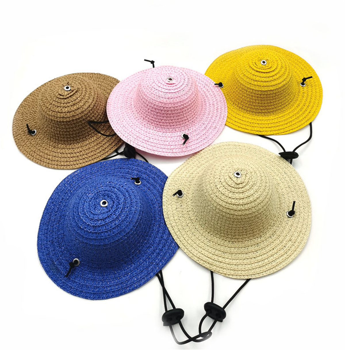 1PC Mini chiens de compagnie chapeau de paille mexicain Sombrero chat chapeau de soleil plage fête chiens Hawaii animaux de compagnie chapeaux colorés chien Costume accessoires