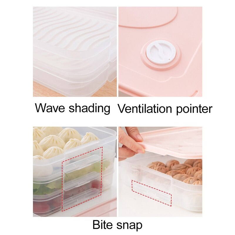 Multi-Layer Refrigerator Storage Container Plastic Box Food Dumplings Airtight Home Organizer Grains Beans Box Kitchen Organizer
