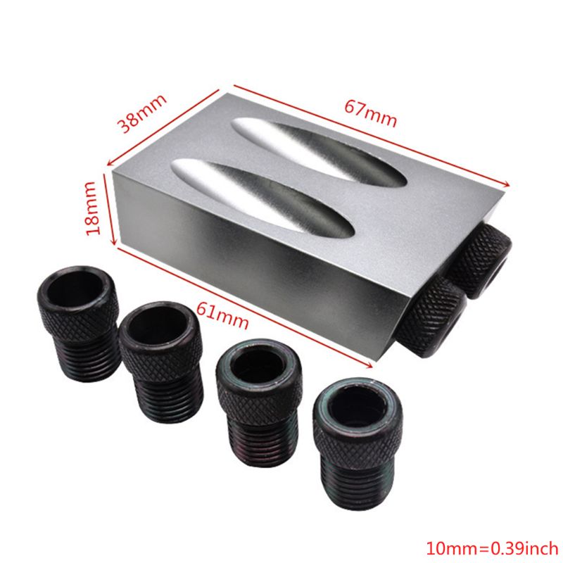 8 unids/set carpintería Kit con portapiezas con orificios 6/8/10mm 15 adaptador de ángulo de grados guía de broca madera adaptador DIY carpintería ToolsHot