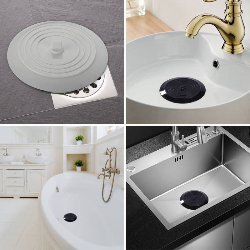 6Inch Siliconen Bad Stopper Grote Bad Drain Stopper Haar Stopper Flat Zuig Cover Drain Plug Voor Keukens Badkamers Wasserij
