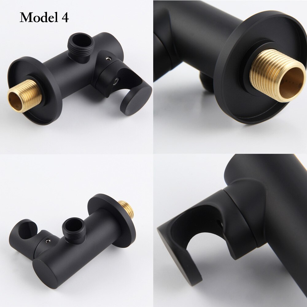 Solid Brass Bathroom Shower Head Connector /Holder with Water Outlet, Wall Mounted Connector Bracket For Shower Accessories