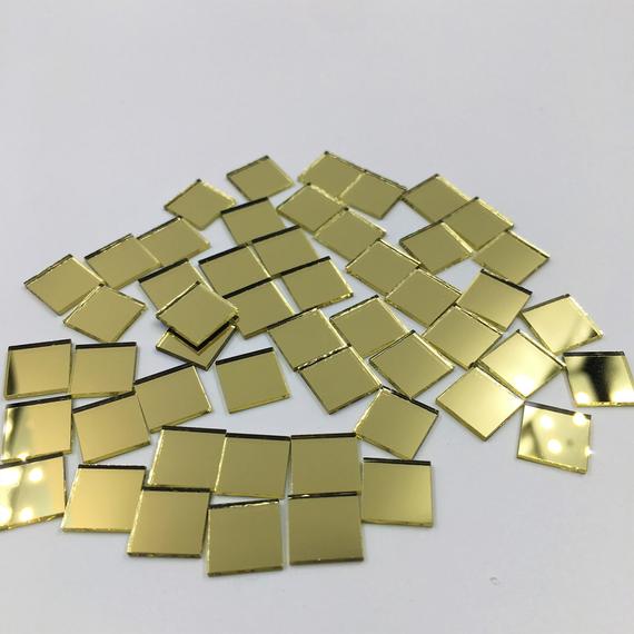200 stk / mye firkantet form glassmosaikk speil fliser måke håndverk speil  i 1cm x 1cm